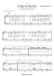 A Day In The Life Sheet Music Piano Beatles Sheet Music Piano Sheet Music Beatles Sheet Music