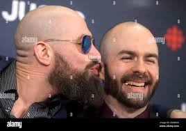 Oli Peters, left, and Dean Lamb, of Archspire, arrive