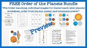 Free Order Of The Planets Bundle Revised From Previous Product Planet Order Planets Planet Colors