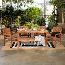 Forest Gate Olive 6 Piece Outdoor Acacia Dining Set Patio Dining Set Outdoor Dining Set Outdoor Dining