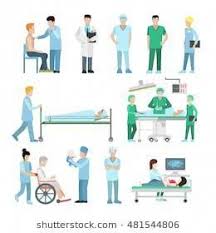 Linear Flat Diversity Of Medical Stuff And Equipment Vector Illustration Set Health Care Professional Help Concept Ultrasonography Health Care Medical Nurse
