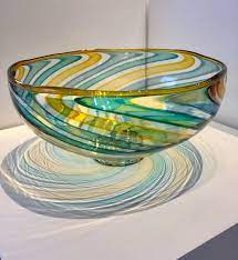 Hand Blown Glass Bowl Hand Blown Glass Art Glass Blowing Blown Glass Art
