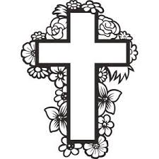 Silhouette Design Store Floral Cross Cross Drawing Cross Silhouette Greeting Card Art