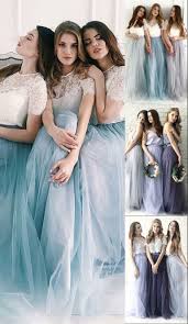 Two Piece Light Blue Long Bridesmaid Dresses Cheap Lace Boho Wedding Party Light Blue Bridesmaid Dresses Black Bridesmaid Dresses Two Piece Bridesmaid Dresses