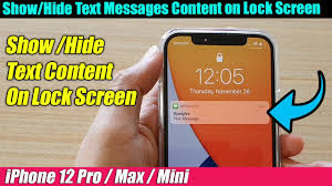 Check spelling or type a new query. Iphone 12 12 Pro How To Show Hide Text Messages Content On The Lock Screen Youtube