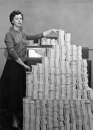 Intuitive fred888: Here's what 4.5 megabytes of data in 62,500 punched  cards looked like in 1955