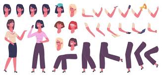 And all drawings made personalized, with extra love a care! Premium Vector Female Cartoon Character Woman Body Constructor Girl With Clothes Hairstyle Hand Gestures And Facial Emotions Illustration Icons Set Constructor Female And Male Woman Girl Generator Pose