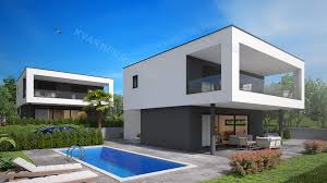 Modernes haus als polnisches unternehmen ist dessen bewusst, deshalb finden sie in unserem angebot nur komponenten der führenden marken. Malinska Bereich Modernes Haus Mit Pool Und Meerblick Neubau Haus