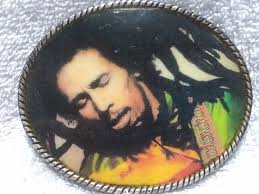 Bob Marley Colored Picture Belt Buckle Hippie Reggae Made Spain Great  Vintage