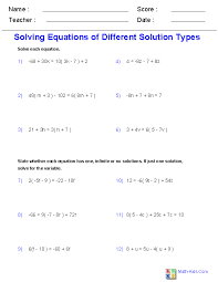 Solving for specific variable worksheet. Solving Single Variable Equations Worksheets Algebra Worksheets Solving Equations Solving Algebraic Expressions