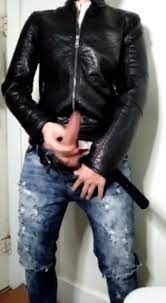 Rubbing my Cock and Cumming on my Leather Jacket - ThisVid.com