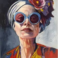 Engens blomsterfest 90x70cm af Naja Duarte