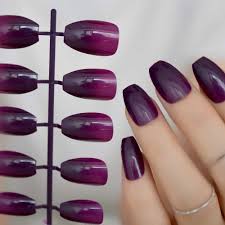 Mia secret nails cuticle oil lilac 1 oz. Sugar Grape Purple False Nails Coffin Shape Full Cover Tips Medium Canival Style Arylica Nails For Ladies 24 False Nails Aliexpress