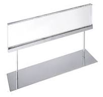 Azar Displays Elite Series Acrylic Horizontal Block Countertop Sign Holder,  6"H x 22"W, Chrome