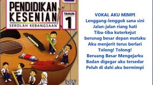 Hendak diajar dan sebagai pengupaya bagi meningkatkan lagi kefahaman murid terhadap kandungan mata. Lagu Pendidikan Kesenian Tahun 1 Aku Mimpi Youtube