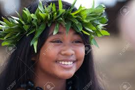 Pretty Hula Girl Wearing A Handmade Polynesian Head Piece Stock Photo,  Picture and Royalty Free Image. Image 14285602.