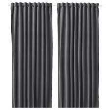 Make your bed stand out with a unique headboard made with ikea sanela curtains and brass nailheads. Sanela Dark Grey Room Darkening Curtains 1 Pair 140x250 Cm Ikea