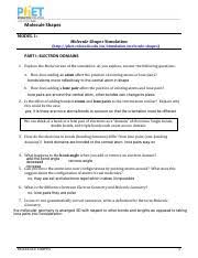 Molecule Shapes Student Handout 4 Pdf Molecule Shapes Model 1 Molecule Shapes Simulation Http Phet Colorado Edu En Simulation Molecule Shapes Part I Course Hero