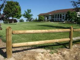 Wood fence posts and poles, wood fencing. Round Rail Wood Fencing Fence Supply Online