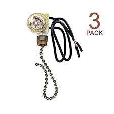 Make sure the replacement pull chain switch has the same as the original switch, and is fully compatible with the ceiling fan you have. Pull Chain Switch Zing Ear Ze 109 Ceiling Fan Switch Ceiling Fan Light Lamp Replacement 3 Pack Bronze Walmart Com Walmart Com