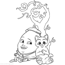Search through more than 50000 coloring pages. Puss In Boots Coloring Pages Kitty And Humpty Dumpty Under The Tree Xcolorings Com