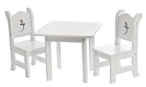 Amazon Com 18 Inch Doll Table And Chairs Set White Furniture With Painted Rose Square Table Fits Ame 18 Inch Doll Furniture Table And Chair Sets Furniture