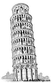 Architecture Black And White Building Drawing Great Buildings Drawing Leaning Tower Of Pisa Pisa Building Drawing Drawings