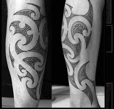 Black And White Calf Tattoos For Men Tribal Calf Tattoo Calf Tattoo Leg Tattoos Maori Tattoo