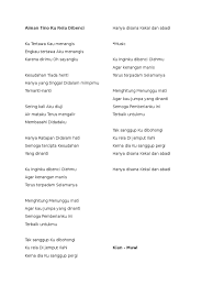 Am g am g am am tak ubah berbunga lara f. Aiman Tino Ku Rela Dibenci Lirik Chord