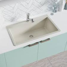 Can you use a drop in sink with quartz countertop. Rene Concrete Granite Quartz 33 In Single Bowl Drop In Kitchen Sink Kit R3 2006 Con St Cgf The Home Depot