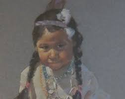 Dorthy Oxborough First Nations Native Girl Vintage Framed Print