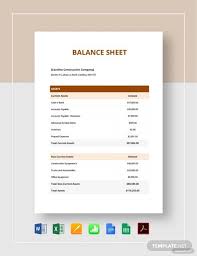 Download a free balance sheet template, a great sample balance sheet include all key financial information and helps to determine financial position of a the balance sheet template allows you to monitor your assets and liabilities over a three year period. 16 Balance Sheet Templates In Pdf Free Premium Templates