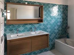 Carreaux Ecailles X Normandy Ceramics Etirage Idee Salle De Bain Decoration Salle De Bain Leroymerlin Salle De Bain