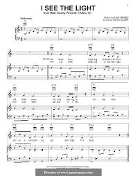 And wait disney music company all rights reserved used by permission. I See The Light By A Menken Sheet Music On Musicaneo
