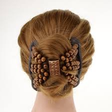 We love jennifer lawrence's and anne short wedding hair ideas; Beauty Thick Hair Double Clip Wood Beads Combs Bun Maker Hair Accessories For Girls Women Easy Updo Holds Long Short Hair Accs Buy At The Price Of 1 12 In Aliexpress Com
