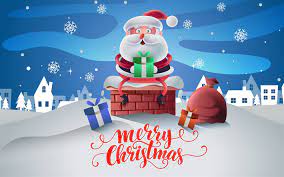 Download Wallpapers Merry Christmas 3d Santa Claus Roof Of The House Chimney Winter Snow New Year Santa Claus Winter Landscape Besthqwallpapers Com Merry Christmas Wallpaper Christmas Wallpaper Hd Cute Christmas Wallpaper