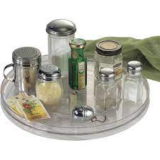 Lazy susans are a great addition to keep your kitchen items organized and easily accessible. Interdesign Linus Lazy Susan Turntable Spice Organizer Rack For Kitchen Pantry Cabinet Countertops 14 Clear Walmart Com Walmart Com