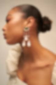 Rose Gold Plated Jade Green Crystal Le Cleo Dewdrop Earrings by Outhouse at  Pernia's Pop Up Shop 2025