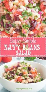The Easiest Navy Beans Salad With Cucumber Tomatoes And Cranberries 20 Mins To Make Healthy Salad Recipes S Vegan Salad Recipes Bean Recipes Salad Recipes