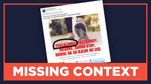 Ecq updates as of july 30, 2021: Missing Context Walking Not Allowed Under Ecq In Cavite