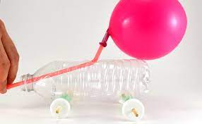 We made this simple, two wheeled wagon. Balloon Car Lesson Plan
