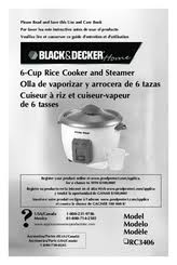 Black And Decker 6 Cup Rice Cooker And Steamer Instructions Black Decker Rc3406 Manuals Manualslib