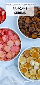 Mini Pancake Cereal 3 Flavors Recipe In 2020 Breakfast Recipes Sweet Cereal Recipes Mini Pancakes