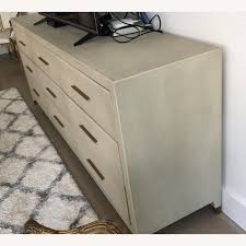 31½w x 15½d x 4¼ h clearance behind drawer: Restoration Hardware Graydon Shagreen 9 Drawer Dresser Aptdeco