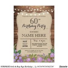 Invitation Surprise 60th Birthday Party Ideas For Mom Surprise 60th Any Age Birthday Party Wood Invite Zazzle Com Surprise Birthday Invitations 60th Birthday Invitations Surprise Party Invitations