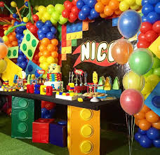 Lego party decorations {tip junkie} ~ you are going to love these lego party decorations from drake's 7th birthday party! 630 Lego Theme Party Ideas Lego Lego Party Lego Birthday