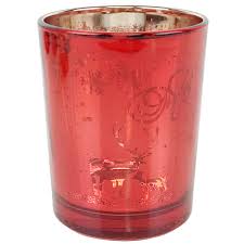 Christmas Metallic Votive Candle Holder 2 75 H Red And Gold Reindeer Games