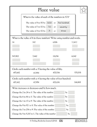 finding place value 2nd grade 3rd grade 4th grade math worksheet greatschools