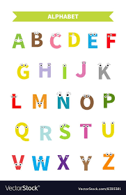 Letters With Face Eyes Alphabet English Abc Education Cards For Kids Isolated White Background Flat Design Download A Free English Abc Abc Education Abc Chart