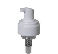 43mm White Polypropylene Dispensing Foaming Pump with 4-1/16 Dip Tube,  0.7mL Output & Clear Overcap